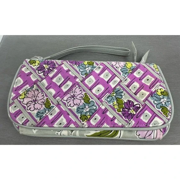 Vera‎ Bradley Criss Cross Wristlet Watercolors Zipper Compartments Wallet