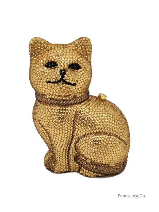 3D Dog Rhinestone Clutch Purse for Women Formal Hardcase Crystal Evening Bag