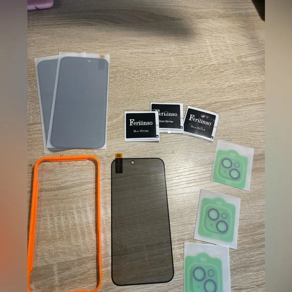 New: 3 Iphone 15 Plus 6.7 Privacy Screen Protectors and Camera Lens Protectors(E
