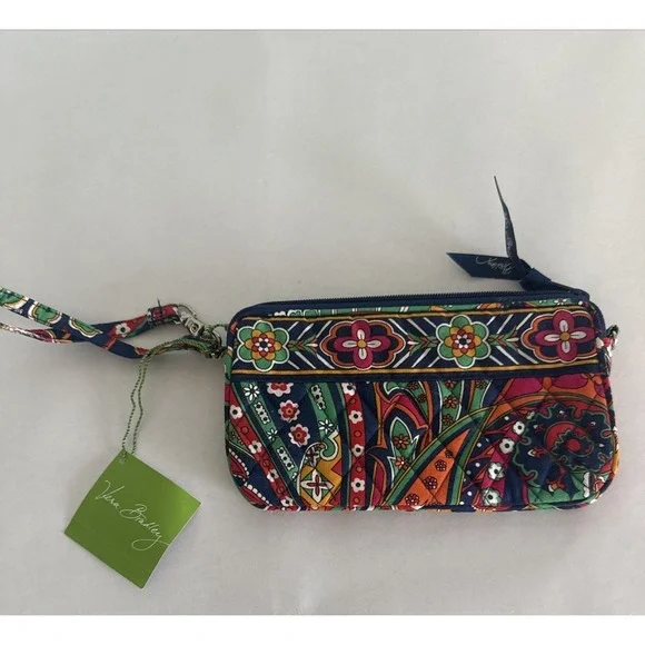 Vera Bradley Venetian Paisley Wristlet Inner Pockets Zipper Multicolor‎ NWT