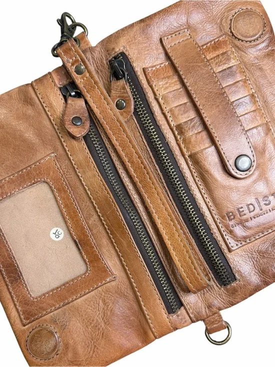 Bed Stu Leather Cadence Clutch Wallet Wristlet Crossbody - Rustic Tan