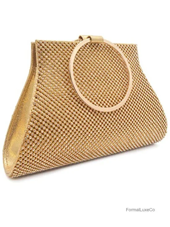 Crystal Clutch Evening Bag with Wristlet Rhinestone Handbag