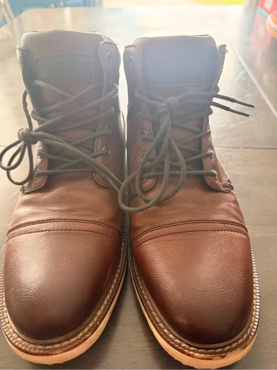 Sonoma Brown Leather Lace-Up Work Boots