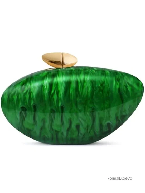 Acrylic Shell Clutch Purse with Magnetic Closure Evening Bag