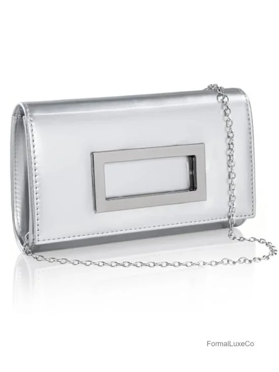 Glossy Patent Leather Envelope Clutch Purse for Wedding Party