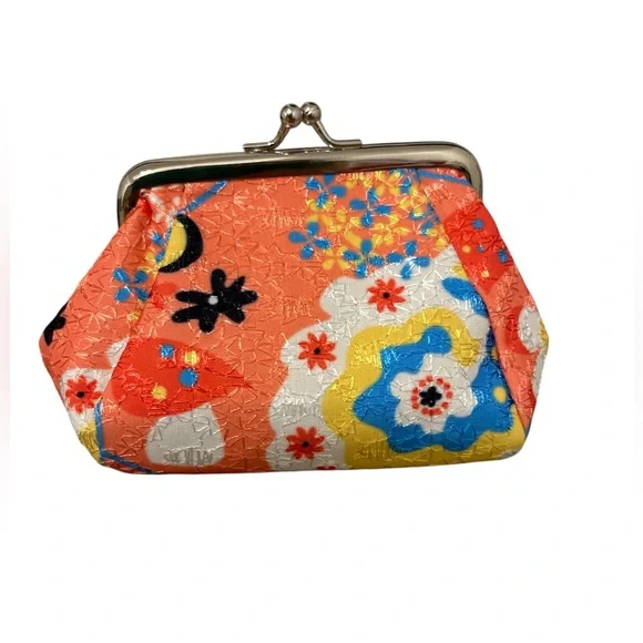 Floral Coral Girls' Kiss-Lock Coin Purse