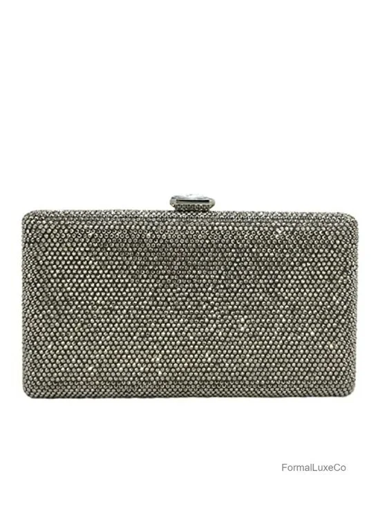 Crystal Evening Clutch with Detachable Chain Straps for Formal Events
