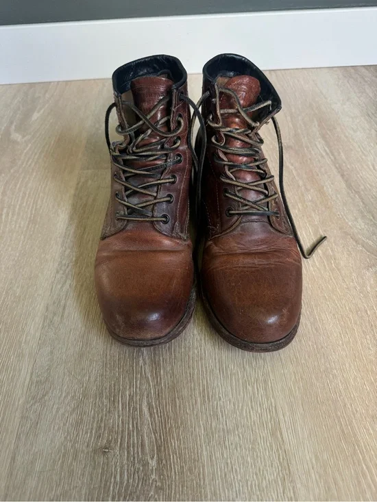 Frye Men's Rustic Brown Leather Lace-Up Boots