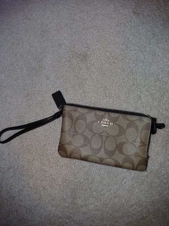 Coach Signature Canvas Wristlet - Brown
