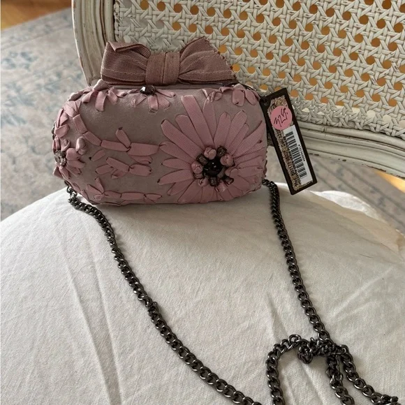 Maliparmi Pink Floral Clutch with Chain