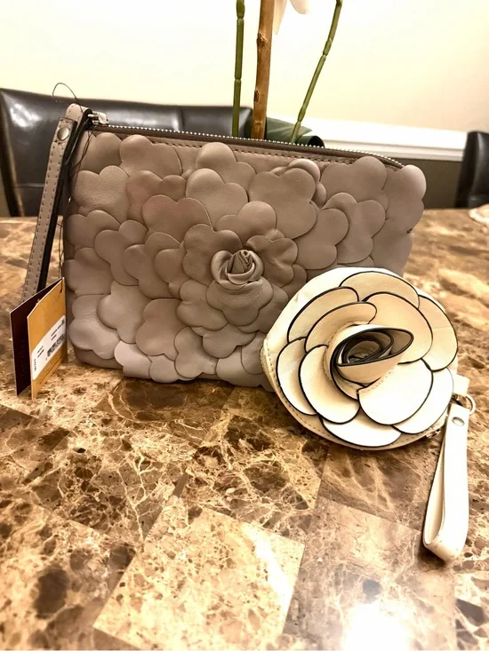 Patricia Nash Galina Petals Leather Crossbody with Unbranded Flower Mini Bag