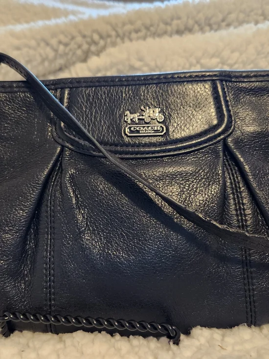 Coach Madison Black Leather Wristlet