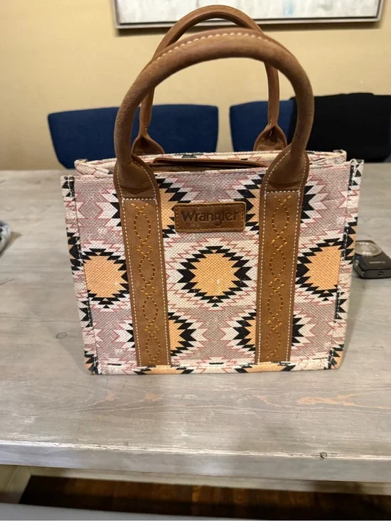 Wrangler Pink and Tan Aztec Mini Tote