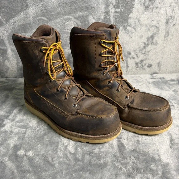Red Wing Traction Tred Lite Mens 10 D 2442 Brown Waterproof Moc Toe Work Boots