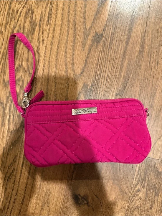 Vera Bradley Hot Pink Quilted Wristlet with Strap