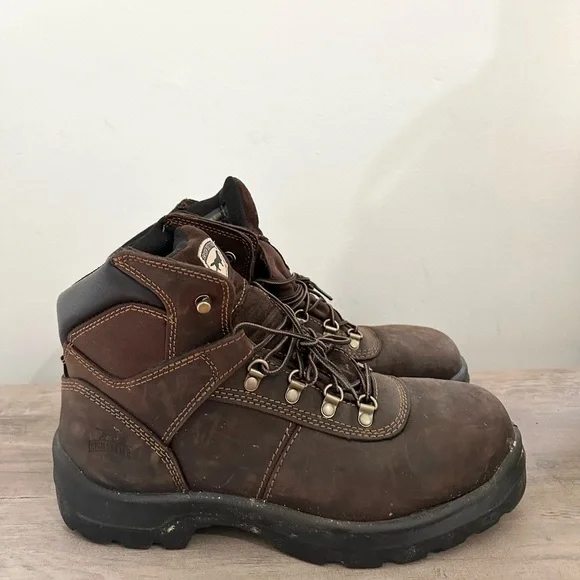 Irish Setter Ely Boots Men 12 Brown Leather Steel Toe Utility Work 6