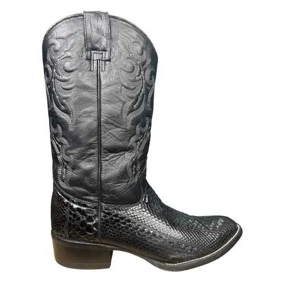 Circle G by Corral Men's Black Python Snakeskin Cowboy Boots Size 7.5 D
