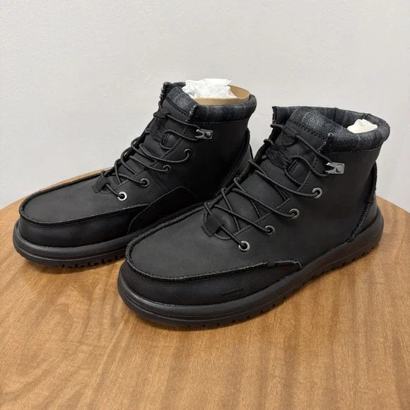 Hey‎ Dude Mens Bradley Classic Black Boots Shoes Size 10 Comfortable Lightweight
