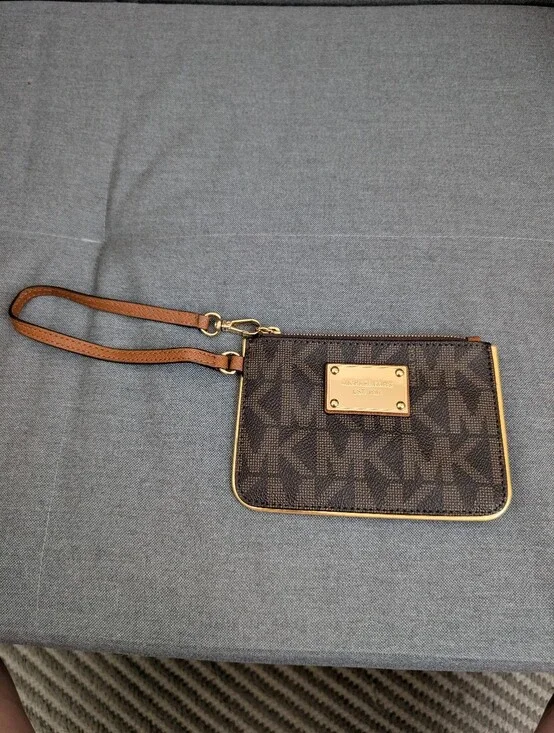 Michael Kors Brown MK Logo Wristlet