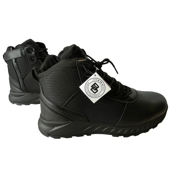 BD BDX6 Tactical‎ Boots Black Leather Waterproof Side Zip Work NIB Men 15