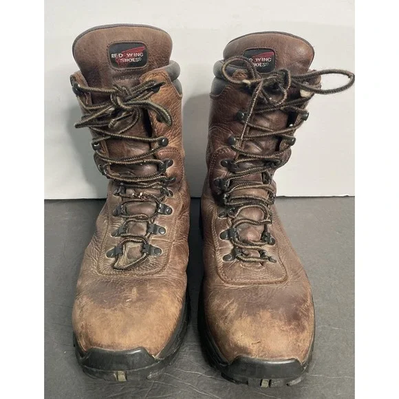 Red Wing Shoes Brown Leather Waterproof Thinsulate Steel Toe Work Boots Men 8.5D
