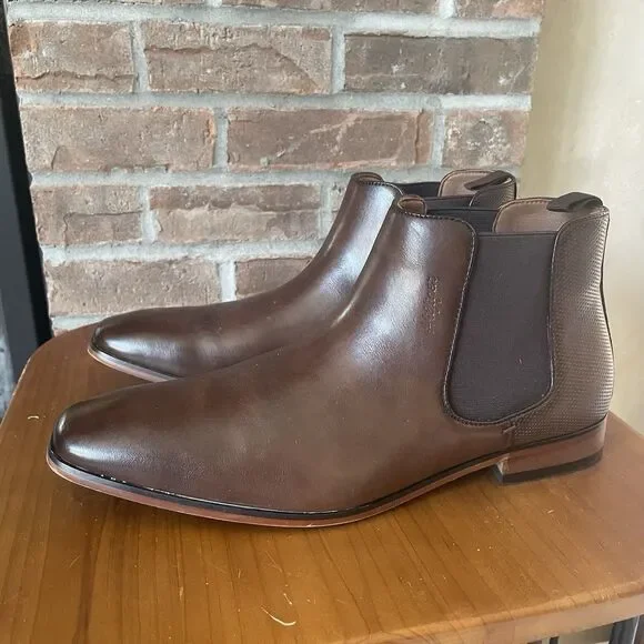 Tommy Hilfiger Sesame Chelsea Boot Men 11.5D Dark Natural Tan Career Preppy
