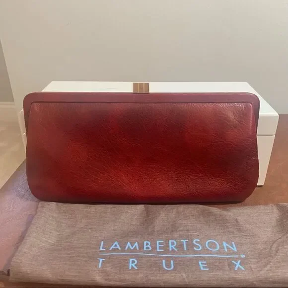 Lambertson Truex Satin Clutch - Red