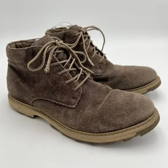 Sorel Mens Madsen Chukka Boot US 8 EU 41 Brown Suede Lace Up Lug Soles FLAW