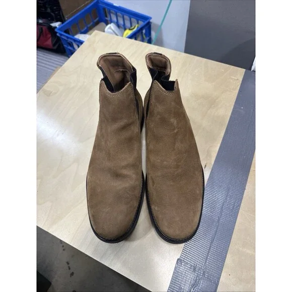 Men's Clarks Unstructured Ankle Slip On Boot Brown Nubuck Wide 12m
