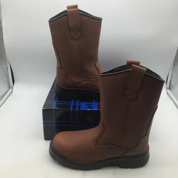 S‎ Fellas Orion Composite Toe EH PR Brown Leather Work Boots Mens Size 9.5 NEW