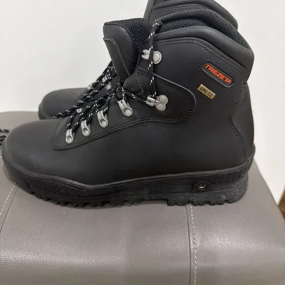 Trezeta Black Leather Gore-Tex  Hiking Boots With Studs Men's 9.5