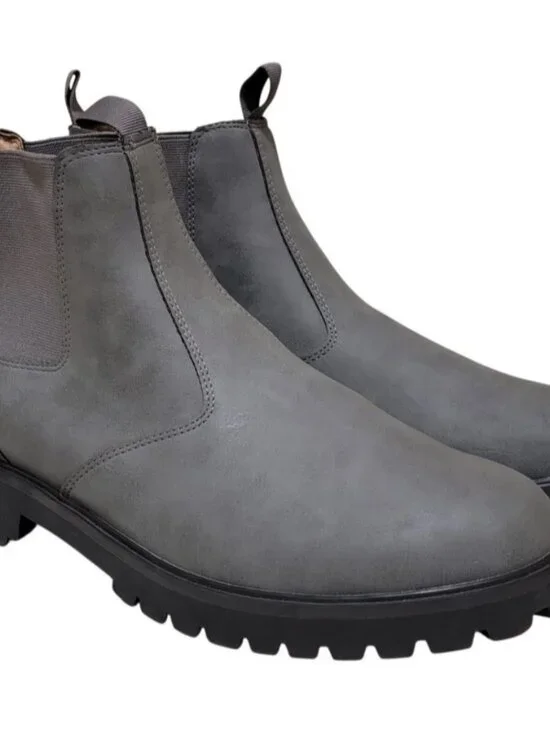 JBU Kai Water Resistant Chelsea Boot Gray Leather Pull-On Size 10M