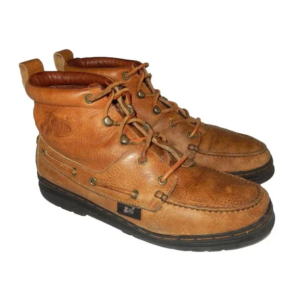 Justin Grizzly Chukka Moc Toe Ankle Boot Leather Men's 11 M Brown Lace Up 995