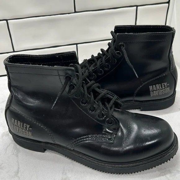 Vintage Harley Davidson Men’s Leather Lace Up Boots Made in the USA Biker Size 8