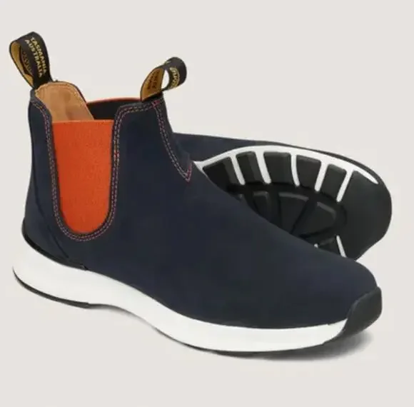 Blundstone Men's Navy Suede Orange Chelsea Boots