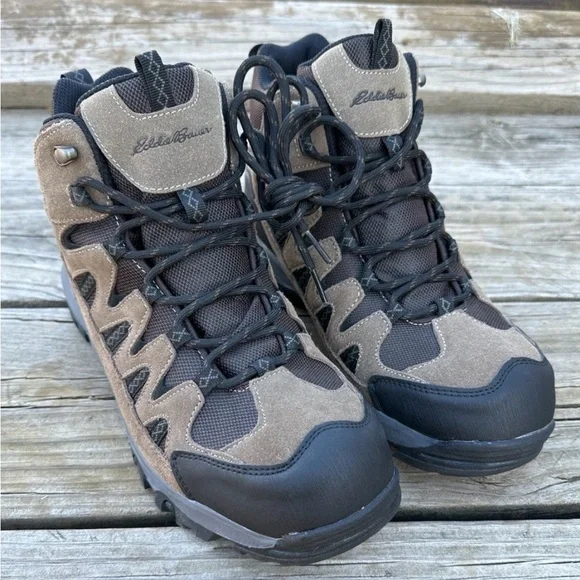 Eddie Bauer Ridgeline Waterproof Leather Hiking Boots Brown Men’s 12 NWOT