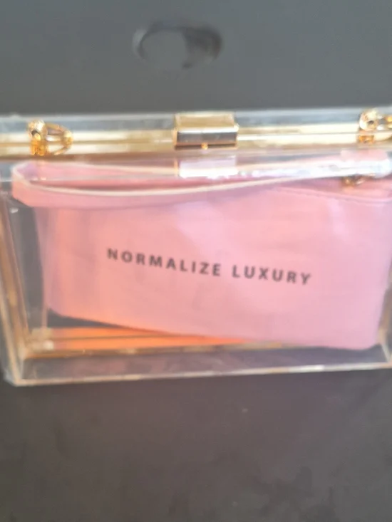 Pink Clear Box Clutch with Inner Pouch