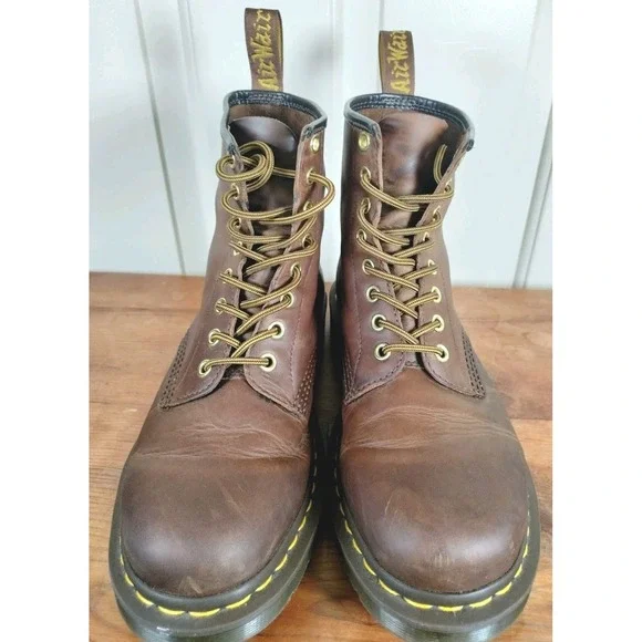 Dr.‎ Martens 1460 Crazy Horse Leather Boots Brown - Men's US 9 / UK 8 - EUC