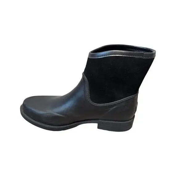 UGG Paxton Rain Boots Men Size 11 Black Waterproof Rubber Suede Chelsea Ankle