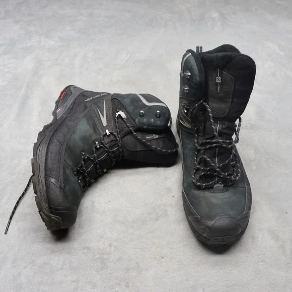 Salomon Mens 10.5 Hiking Boots Black X Ultra Winter CS WP‎ 2 Leather Contagrip