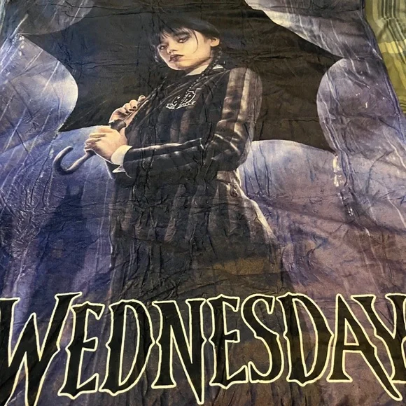 Wednesday Addams‎ Netflix Series Fleece Throw Blanket 40x38 Purple Jenna Ortega