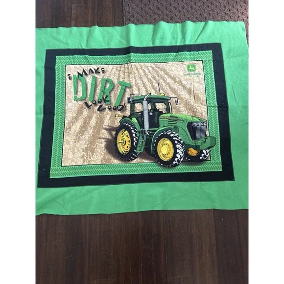 Handmade John Deere Fleece Baby Crib Blanket Green 43