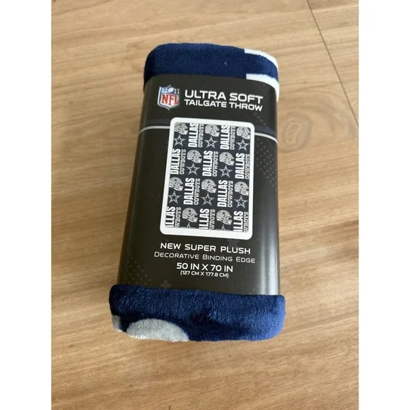 Dallas Cowboys‎ NFL Ultra Soft Plush Throw Blanket 50x70 Blue White NWT
