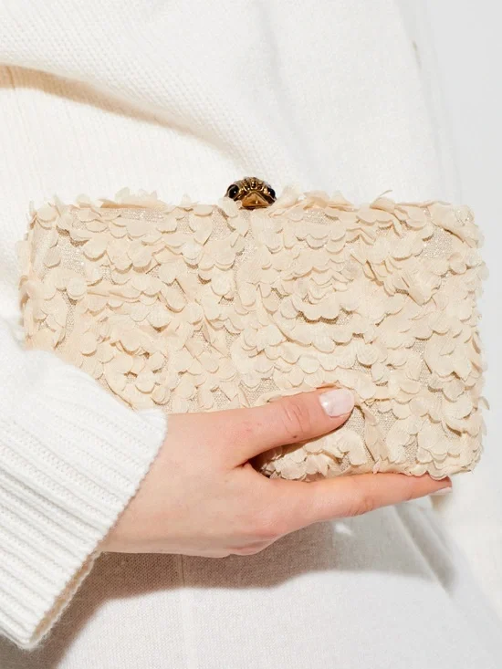 Kurt Geiger London Crystal Floral Appliqué Kensington Clutch