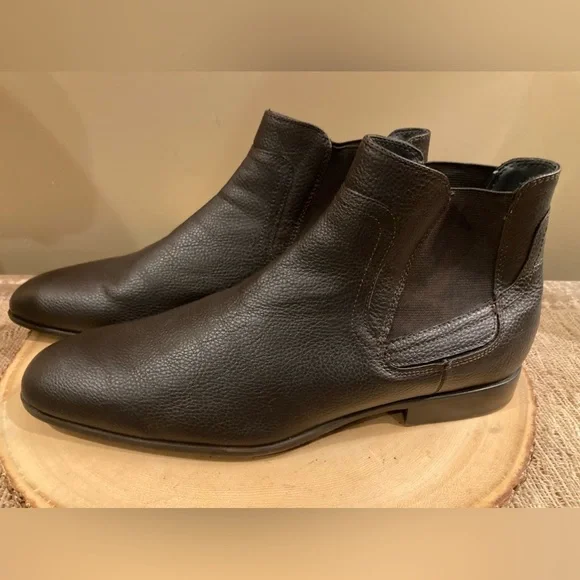 Calvin Klein Cadman Boots Mens‎ Sz-8 Pull On Dark Brown