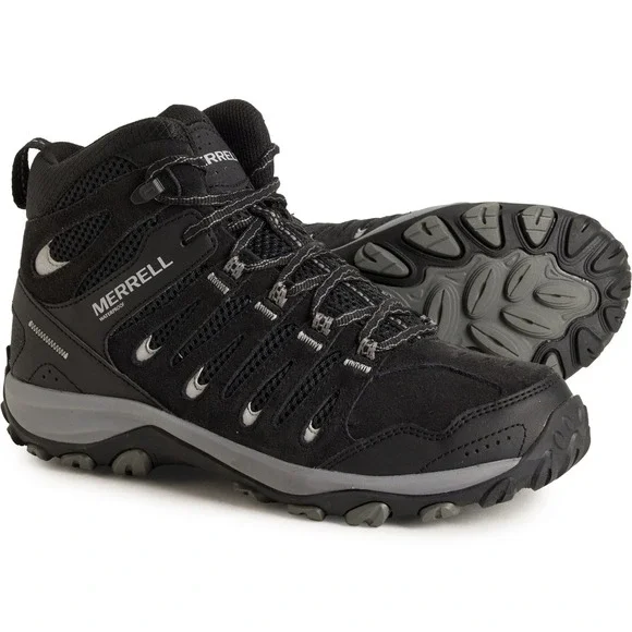 Merrell Crosslander 3 Mid Hiking Boots ‎ Waterproof Leather  Men Sz 10 Black Mid