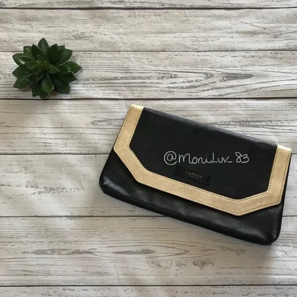 Lanvin Parfums Black Envelope cocktail holiday Clutch
