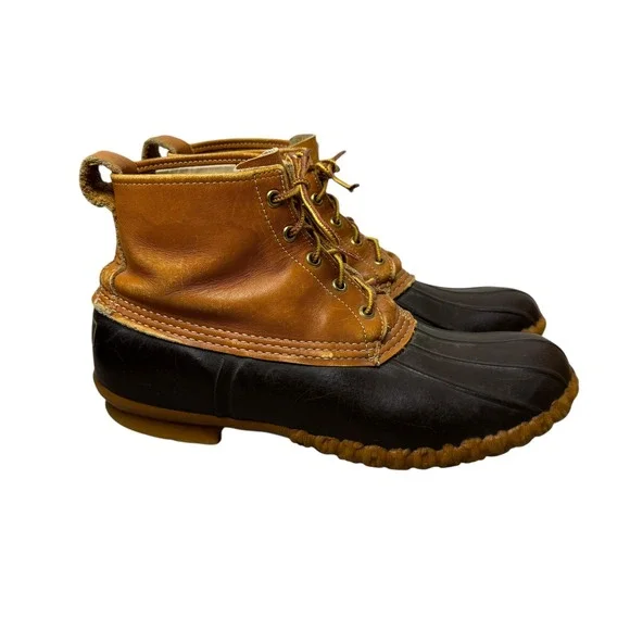 Vintage‎ LL Bean Duck Boots Mens 10 Freeport Maine Rubber Leather Hunting Shoe