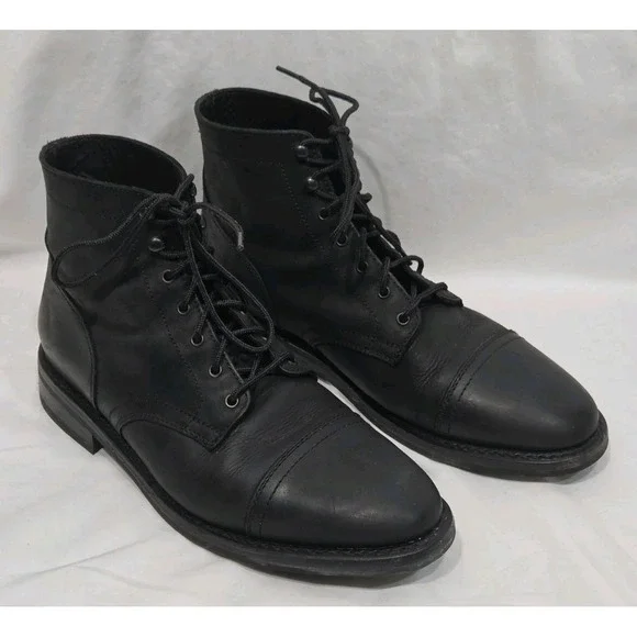 Thursday‎ Boot Co. Captain Rugged Boots Mens 12 Matte Black Cap Toe Leather