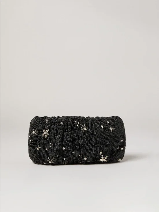 STAUD Black Beaded Bean Bag